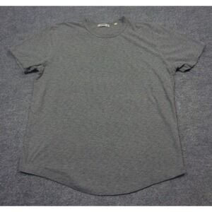 Buck Mason Shirt Mens M Gray Slub Cotton Curved Hem Crewneck Tee